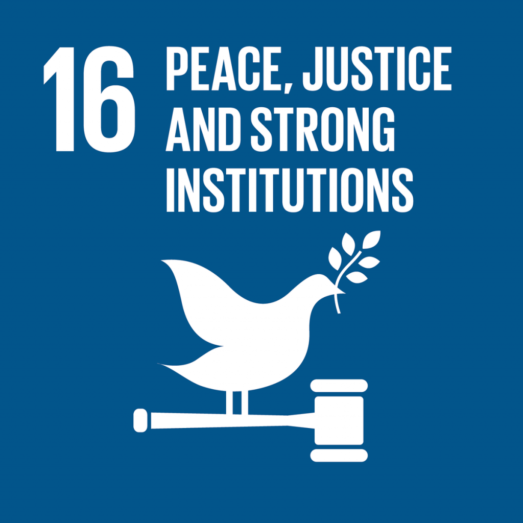 SDG 16 - สังคมสงบสุข ยุติธรรม และสถาบันเข้มแข็ง